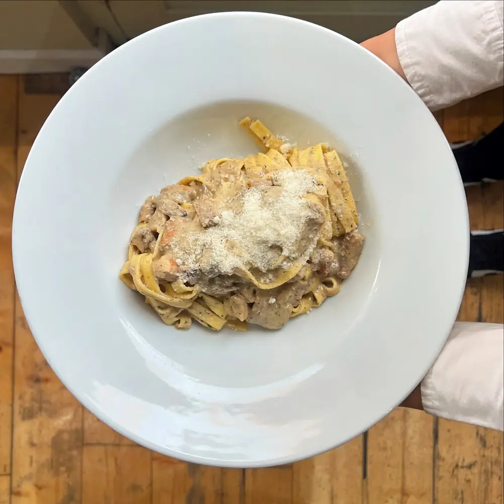 tagliatelleaiporcini.webp Authentic Italian pasta dish at Doppio Zero Cafe restaurant Dublin